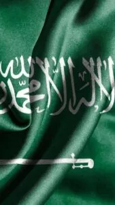 علم المملكة العربية السعودية بشعار لا اله الا الله محمد رسول الله