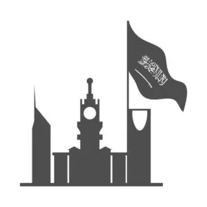 علم المملكة العربية السعودية يرفرف عالياً رسمة يوم بدينا يوم التأسيس السعودي