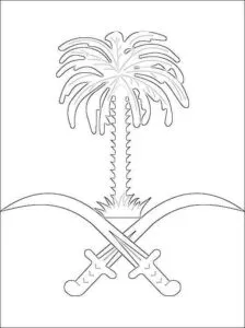 شعار السعودية رسمة شعار المملكة العربية السعودية سيفين ونخلة يوم بدينا يوم التأسيس السعودي