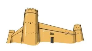 رسمة قصر المصمك بالسعودية يوم بدينا يوم التأسيس السعودي