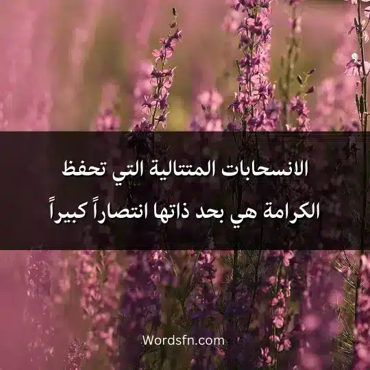 الانسحابات المتتالية التي تحفظ الكرامة هي بحد ذاتها انتصاراً كبيراً.