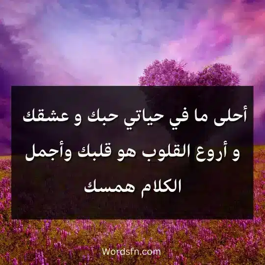 أحلى ما في حياتي حبك و عشقك و أروع القلوب هو قلبك وأجمل الكلام همسك.