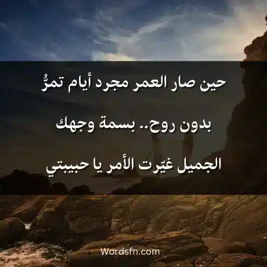 حين صار العمر مجرد أيام تمرُّ بدون روح.. بسمة وجهك الجميل غيّرت الأمر يا حبيبتي