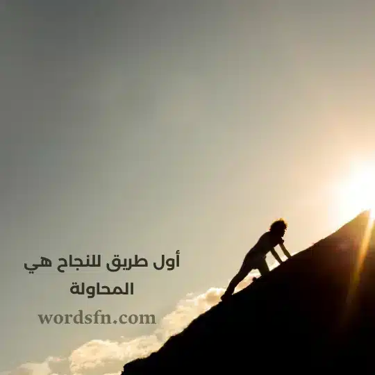 أول طريق للنجاح هي المحاولة حالة واتس اب