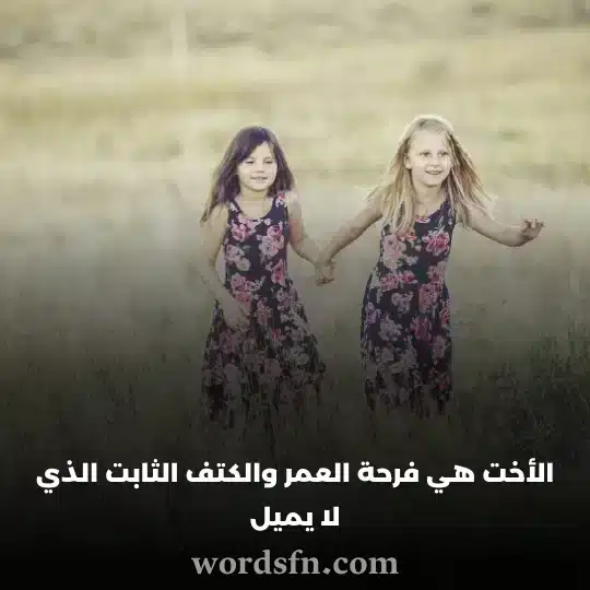 الأخت هي فرحة العمر والكتف الثابت الذي لا يميل حالات عن الاخت