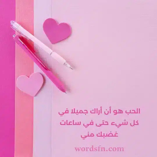 الحب هو أن أراك جميلا في كل شيء حتى في ساعات غضبك مني حالة واتس اب