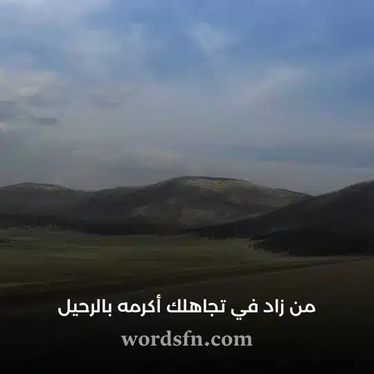 من زاد في تجاهلك أكرمه بالرحيل - فن العبارات من زاد في تجاهلك أكرمه بالرحيل حالة واتساب حزينة