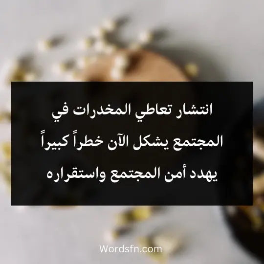 Drugs-and-their-impact-on-society 2 - فن العبارات انتشار تعاطي المخدرات في المجتمع يشكل الآن خطراً كبيراً يهدد أمن المجتمع واستقراره