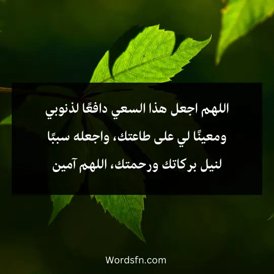 اللهم اجعل هذا السعي دافعًا لذنوبي ومعينًا لي على طاعتك