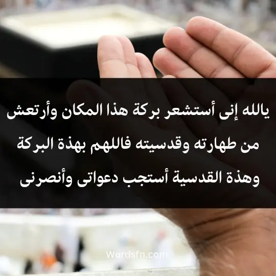 يالله إنى أستشعر بركة هذا المكان وأرتعش من طهارته وقدسيته، فاللهم بهذة البركة وهذة القدسية أستجب دعواتى وأنصرنى على من بغى على