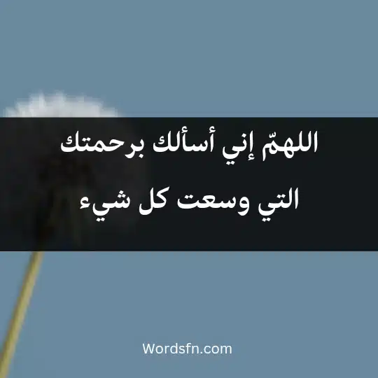 اللهمّ إني أسألك برحمتك التي وسعت كل شيء