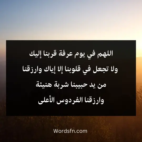 اللهم في يوم عرفة قربنا إليك ولا تجعل في قلوبنا إلا إياك