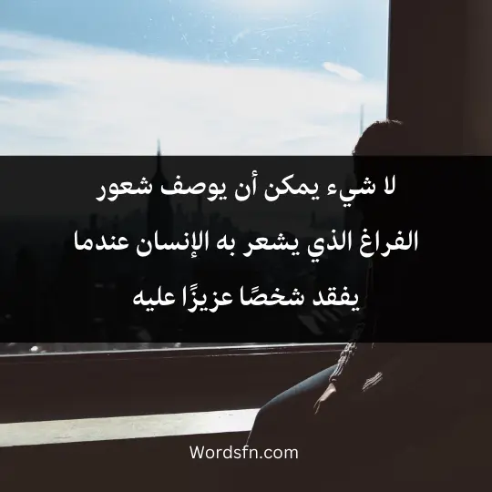 لا شيء يمكن أن يوصف شعور الفراغ الذي يشعر به الإنسان عندما يفقد شخصًا عزيزًا عليه