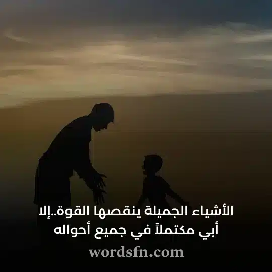 الأشياء الجميلة ينقصها القوةإلا أبي مكتملاً في جميع أحواله - فن العبارات الأشياء الجميلة ينقصها القوة إلا أبي مكتملاً في جميع أحواله حالات عن الاب
