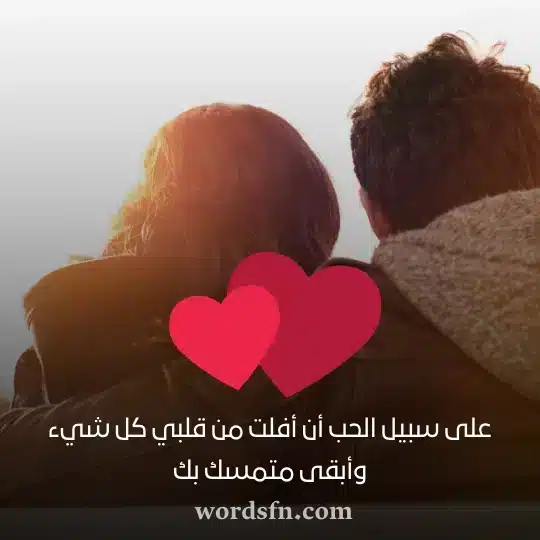 على سبيل الحب أن أفلت من قلبي كل شيء وأبقى متمسك بك حالات انستا حب