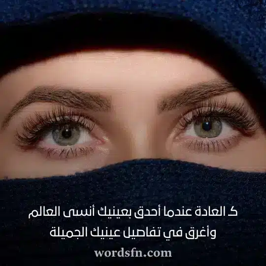 كـ العادة عندما أحدق بعينيك أنسى العالم وأغرق في تفاصيل عينيك الجميلة حالات واتساب حب وغرام