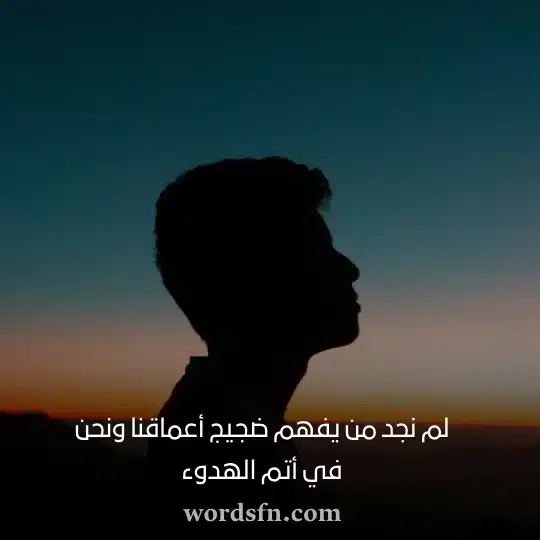 لم نجد من يفهم ضجيج أعماقنا ونحن في أتم الهدوءwebp - فن العبارات لم نجد من يفهم ضجيج أعماقنا ونحن في أتم الهدوء كلام حالات واتس