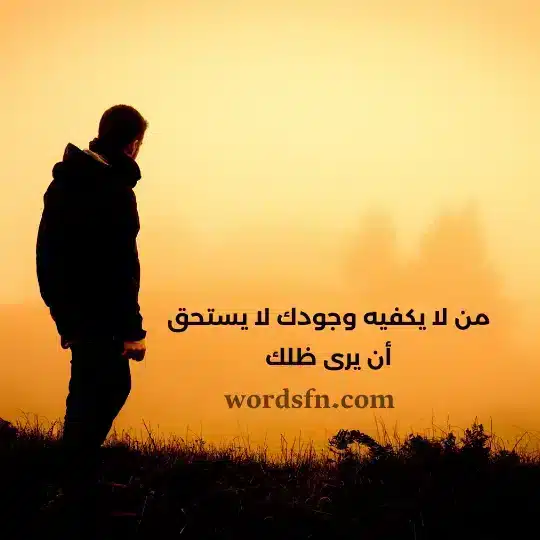 من لا يكفيه وجودك لا يستحق أن يرى ظلك حالات واتس اب كتابة
