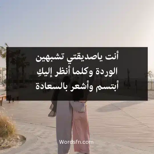 أنت ياصديقتي تشبهين الوردة وكلما أنظر إليكِ أبتسم وأشعر بالسعادة