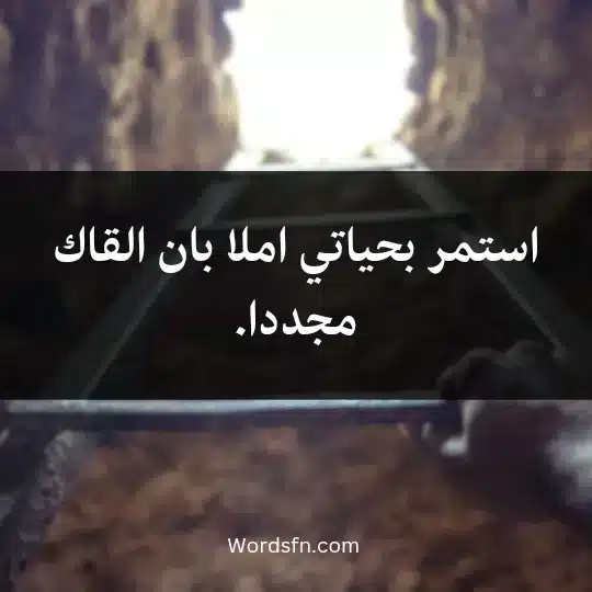 استمر بحياتي املا بان القاك مجددا.