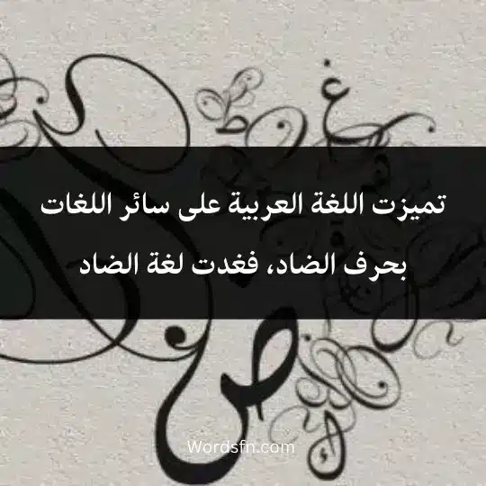تميزت اللغة العربية على سائر اللغات بحرف الضاد، فغدت لغة الضاد