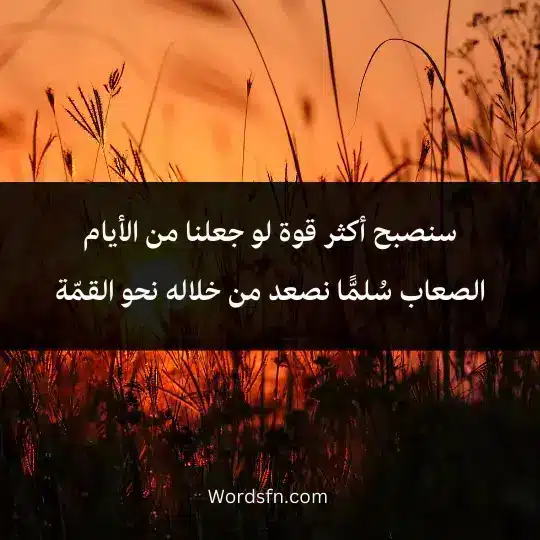 سنصبح أكثر قوة لو جعلنا من الأيام الصعاب سُلمًّا نصعد من خلاله نحو القمّة