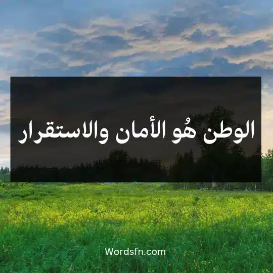 الوطن هُو الأمان والاستقرار
