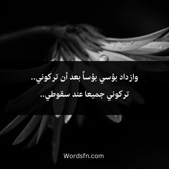 Sad-phrases 2 - فن العبارات وازداد بؤسي بؤساً بعد أن تركوني.. تركوني جميعا عند سقوطي..