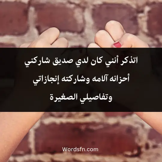 Talk about a true friend 2 - فن العبارات اتذكر أنني كان لدي صديق شاركني أحزانه، آلامه، وشاركته إنجازاتي وتفاصيلي الصغيرة.