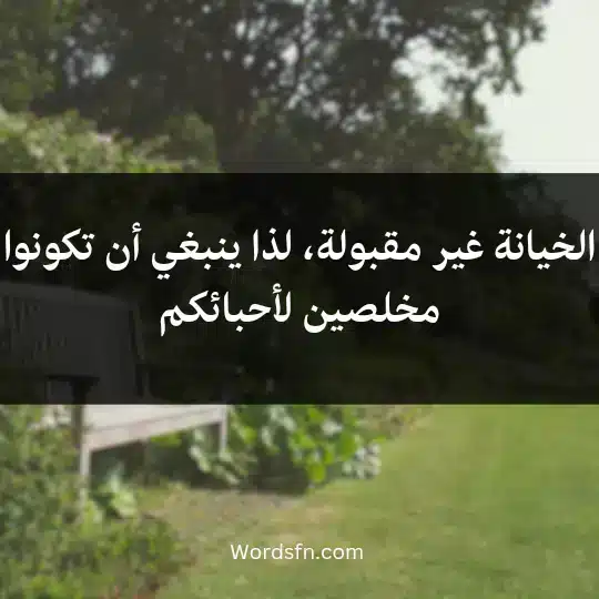 الخيانة غير مقبولة، لذا ينبغي أن تكونوا مخلصين لأحبائكم