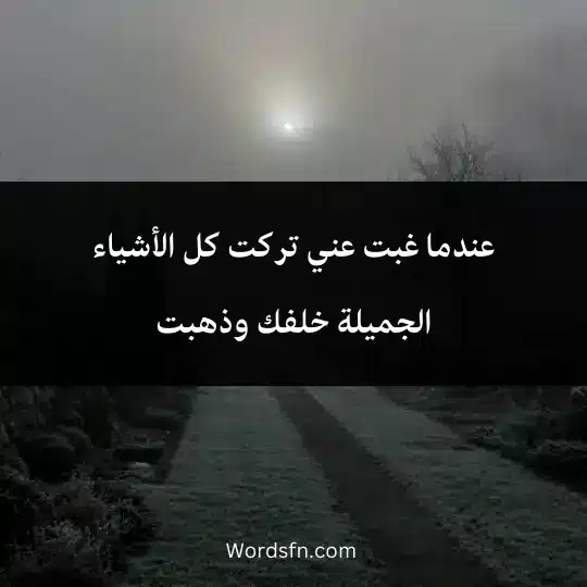 Words-about-absence 3 - فن العبارات عندما غبت عني تركت كل الأشياء الجميلة خلفك وذهبت