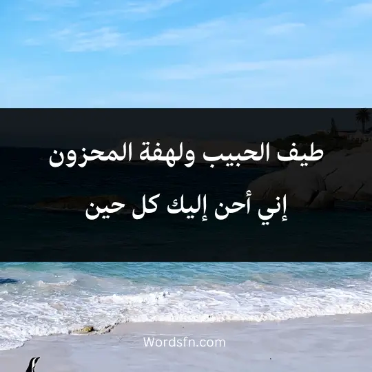 Words-about-absence 4 - فن العبارات طيف الحبيب ولهفة المحزون إني أحن إليك كل حين