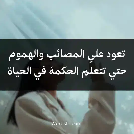 تعود علي المصائب والهموم حتي تتعلم الحكمة في الحياة