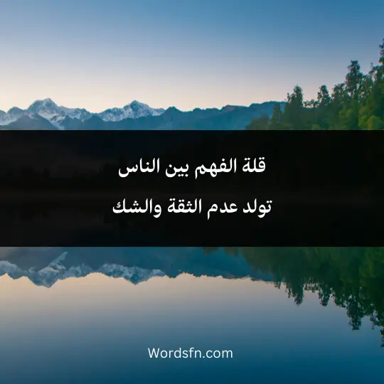 قلة الفهم بين الناس تولد عدم الثقة والشك