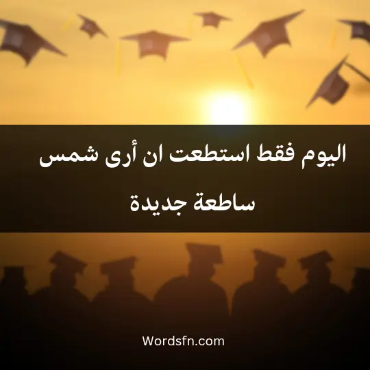 اليوم فقط استطعت ان أرى شمس ساطعة جديدة