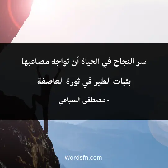 سر النجاح في الحياة أن تواجه مصاعبها