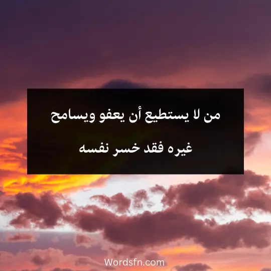 من لا يستطيع أن يعفو ويسامح غيره فقد خسر نفسه