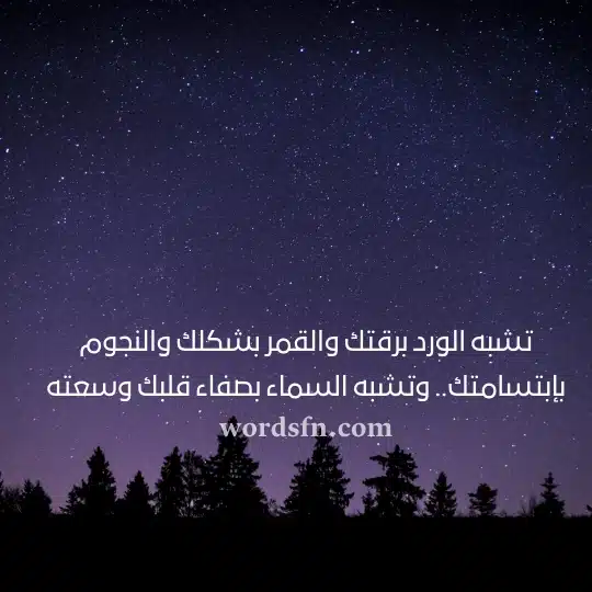 تشبه الورد برقتك والقمر بشكلك والنجوم بإبتسامتك وتشبه السماء بصفاء قلبك وسعته - فن العبارات تشبه الورد برقتك والقمر بشكلك والنجوم بإبتسامتك وتشبه السماء بصفاء قلبك وسعته حالات واتس معبرة وهادئة