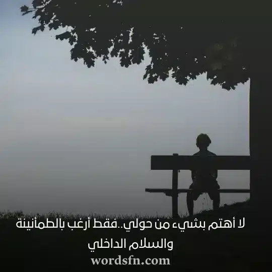 لا أهتم بشيء من حوليفقط أرغب بالطمأنينة والسلام الداخلي - فن العبارات لا أهتم بشيء من حولي فقط أرغب بالطمأنينة والسلام الداخلي حالات واتس راقية كتابة