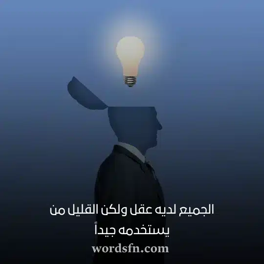 الجميع لديه عقل ولكن القليل من يستخدمه جيداً حالات واتس قصيرة