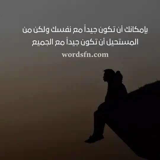 بإمكانك أن تكون جيداً مع نفسك ولكن من المستحيل أن تكون جيداً مع الجميع حالات منوعه