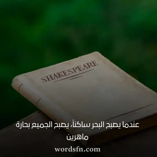 _عندما يصبح البحر ساكناً يصبح الجميع بحارة ماهرين - فن العبارات عندما يصبح البحر ساكناً يصبح الجميع بحارة ماهرين شكسبير حالات واتس اب