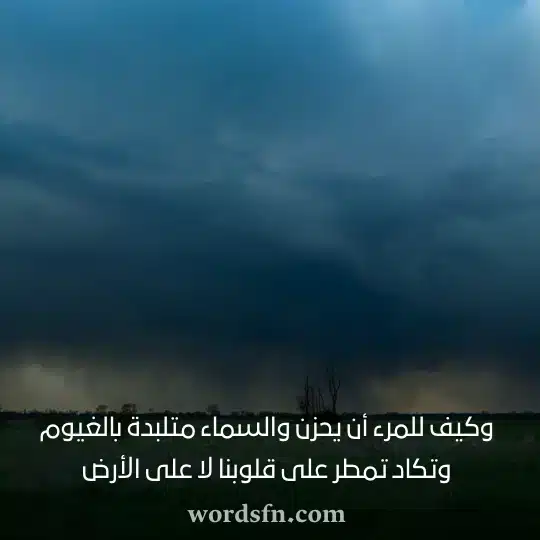 وكيف للمرء أن يحزن والسماء متلبدة بالغيوم وتكاد تمطر على قلوبنا لا على الأرضwebp - فن العبارات وكيف للمرء أن يحزن والسماء متلبدة بالغيوم وتكاد تمطر على قلوبنا لا على الأرض حالات مطر