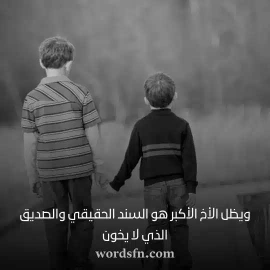 ويظل الأخ الأكبر هو السند الحقيقي والصديق الذي لا يخون - فن العبارات ويظل الأخ الأكبر هو السند الحقيقي والصديق الذي لا يخون حالات واتس عن الاخ