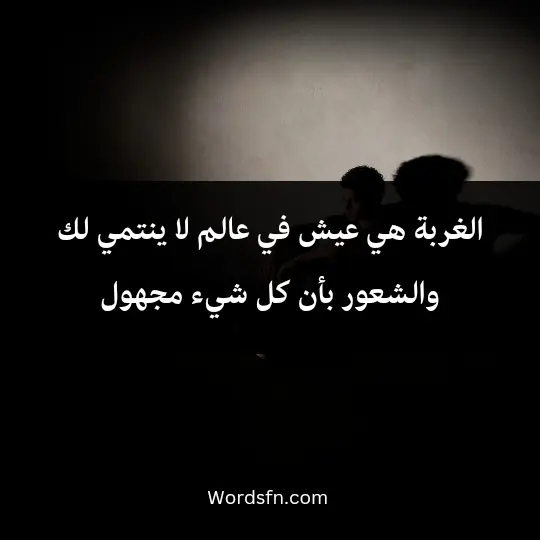 الغربة هي عيش في عالم لا ينتمي لك، والشعور بأن كل شيء مجهول