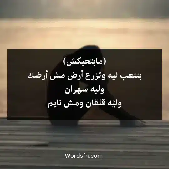 (مابتحبكش)بتتعب ليه وتزرع أرض مش أرضك وليه سهران وليْه قلقان ومش نايم