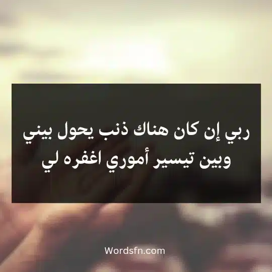 ربي إن كان هناك ذنب يحول بيني وبين تيسير أموري اغفره لي