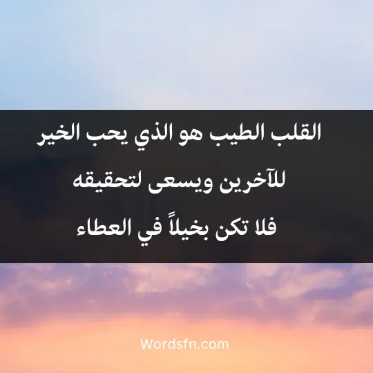 Beautiful words about good hearts1 - فن العبارات القلب الطيب هو الذي يحب الخير للآخرين ويسعى لتحقيقه، فلا تكن بخيلاً في العطاء