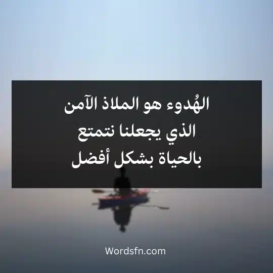 الهُدوء هو الملاذ الآمن الذي يجعلنا نتمتع بالحياة بشكل أفضل