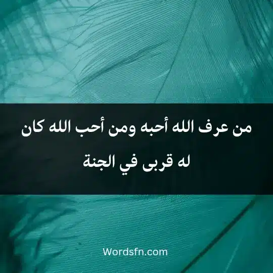 من عرف الله أحبه، ومن أحب الله كان له قربى في الجنة